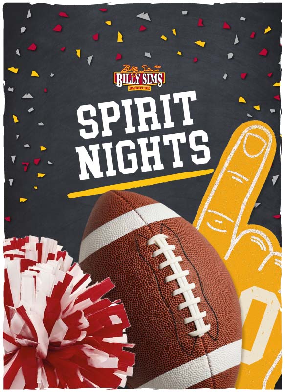 Spirit Nights with Billy Sims BBQ