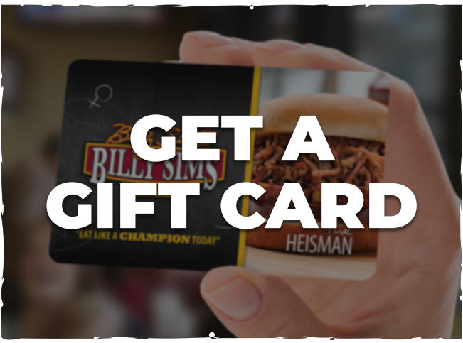 Get A Gift Card at Billy Sims BBQ