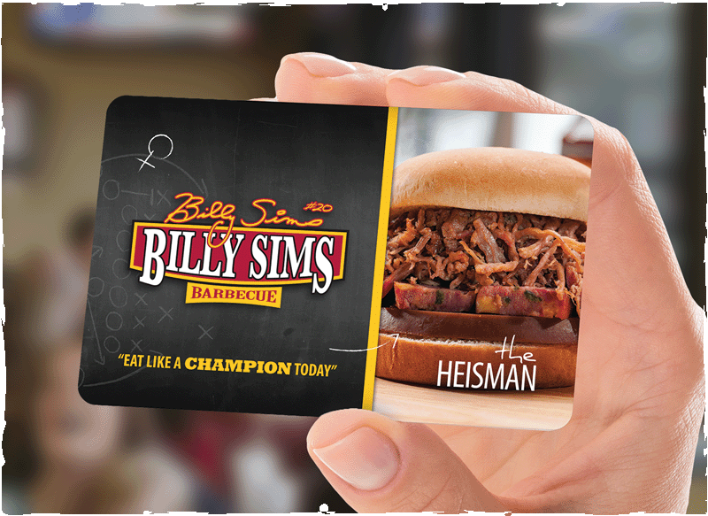 Billy Sims BBQ Gift Card
