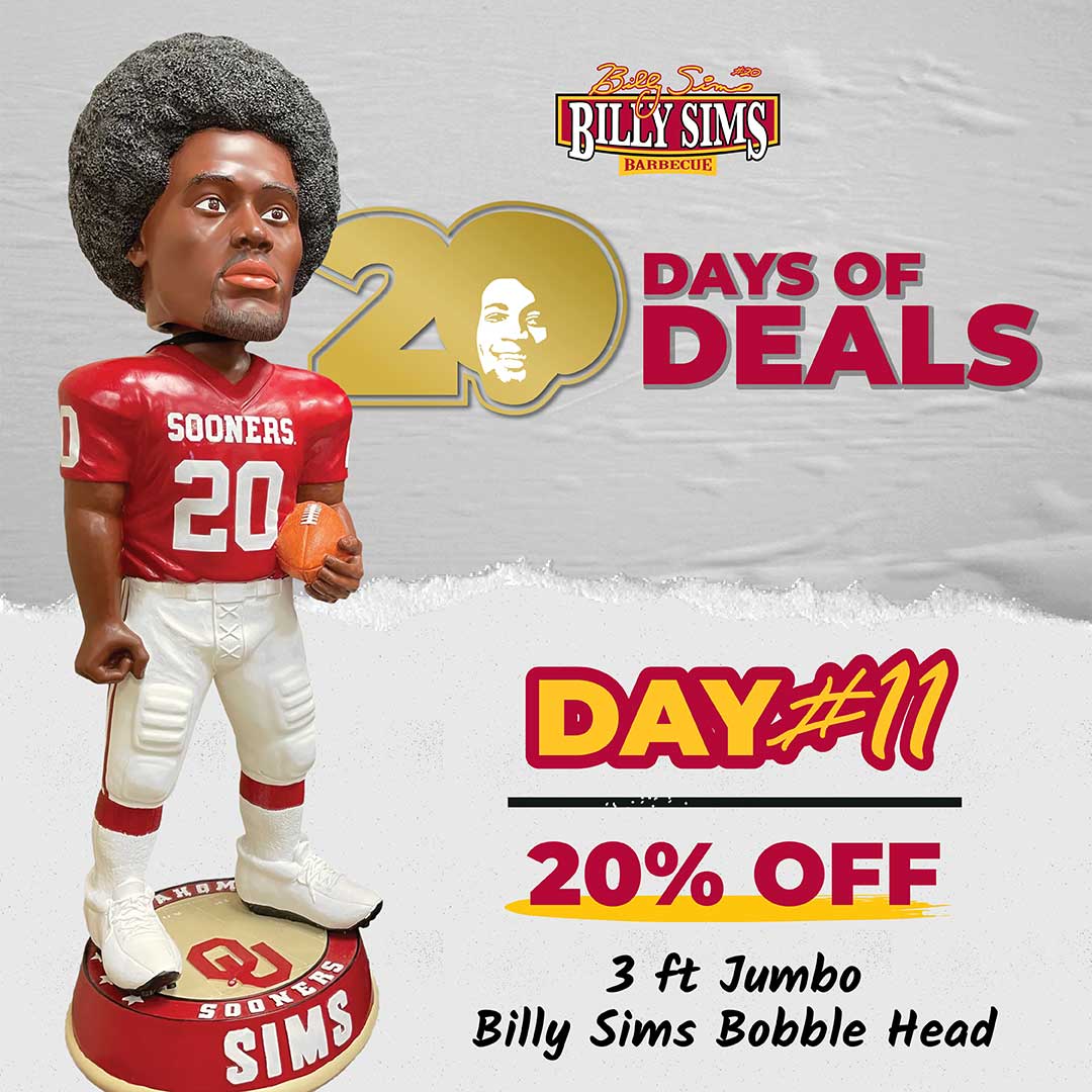 20% OFF 3ft Jumbo Billy Sims Bobble Head