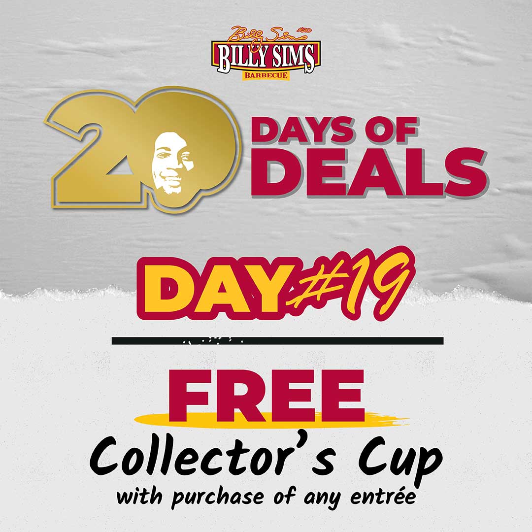 Free Collectors Cup w/ Purchase of any Entrée Purchase