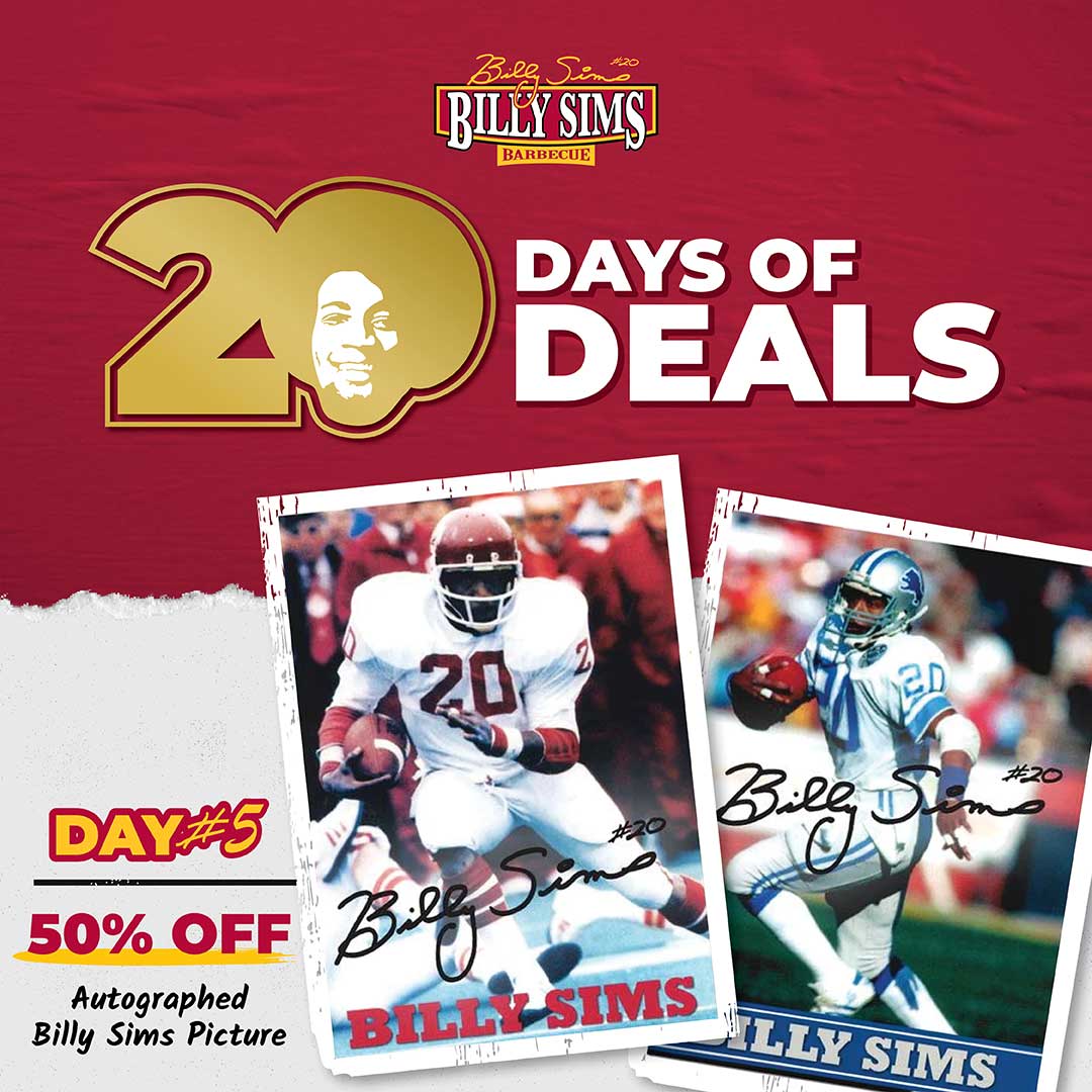 50% OFF Autographed Billy Sims Picture