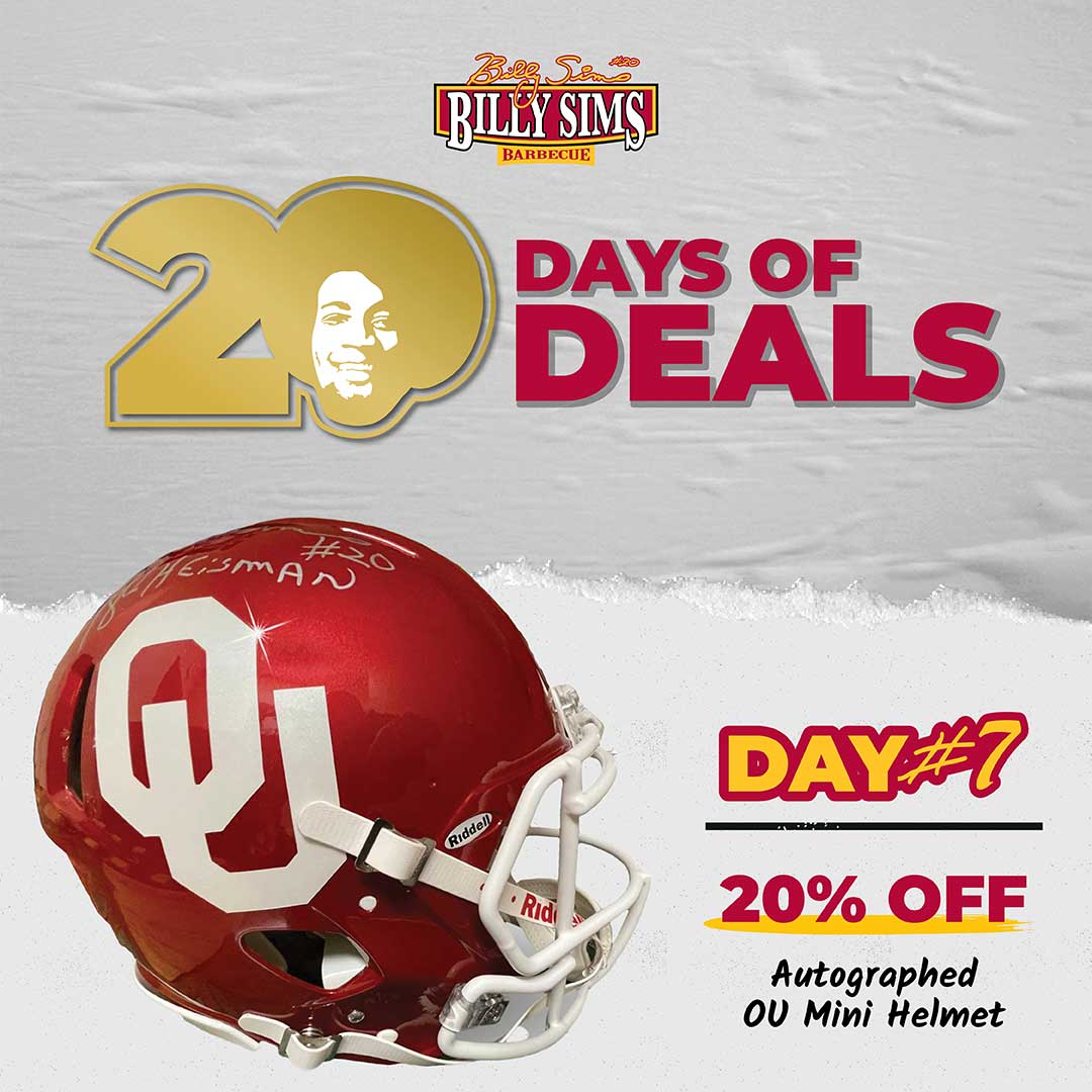 20% OFF Autographed OU Mini Helmet